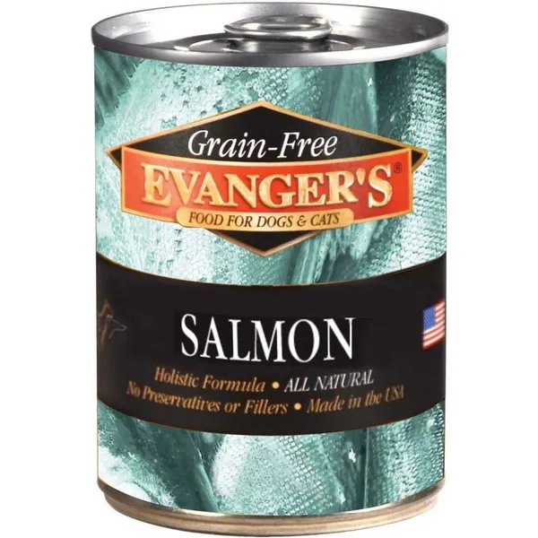 12/12.5oz Evanger's Grain-Free Wild Salmon For Dogs & Cats - Food